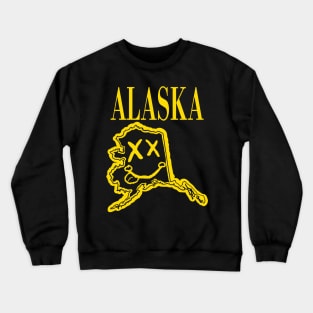 Grunge Heads Alaska Happy Smiling 90's style Grunge Face Crewneck Sweatshirt